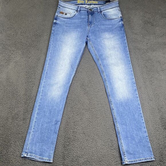 Boy London Jeans Mens 34 Slim Fit Stretch Denim Distressed Faded Casual Pants - Picture 1 of 14